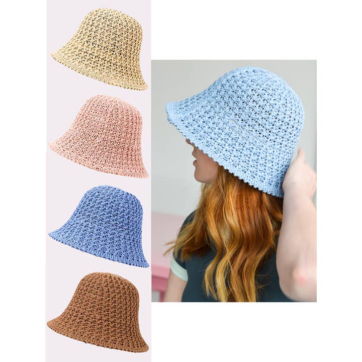 Mark Ashton Wholesale - Wholesale Bucket Hat - Women's - 90s Crocheted Bucket Hat9