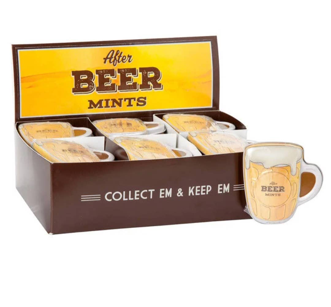 Majestic Wholesale - Venta al por mayor Caramelos de menta - AmuseMints Latas de Caramelos de Menta con Forma de Jarra de Cerveza, 0.56oz Lata 24CT0