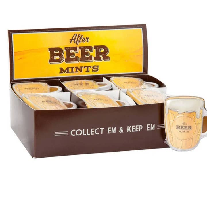 Majestic Wholesale - Wholesale Mints - AmuseMints Beer Mug Shaped Peppermint Mints, 0.56oz Tin 24CT0