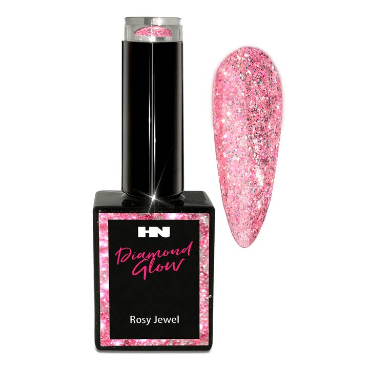 Joya rosada brillante con purpurina de 10 ml para venta al por mayor de HOLLYWOOD NAILS