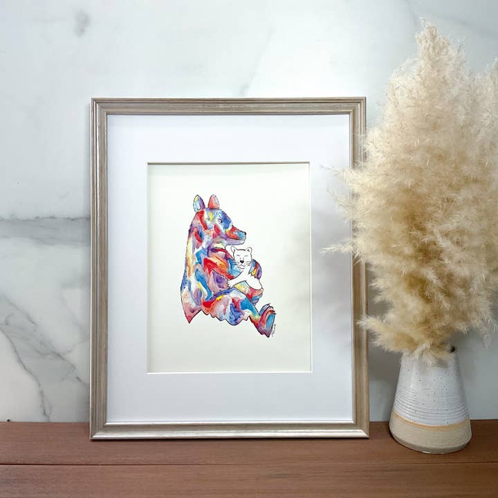Bear Hug Art Print for wholesale by A World of Fish Creations