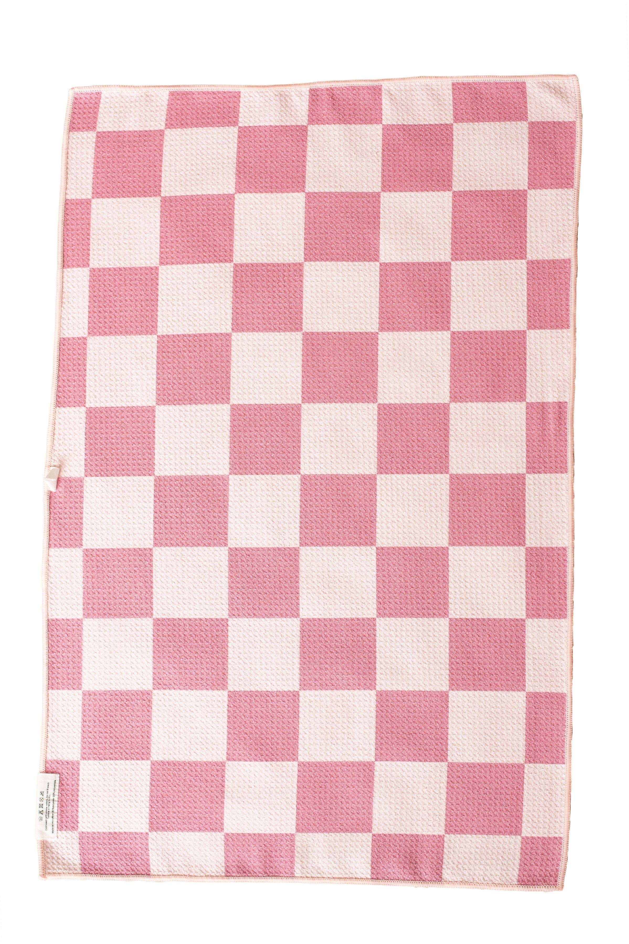 Pink Check Your Blossoms: Reversible Hand Towel for wholesale on Faire2