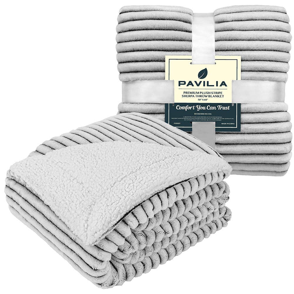 Pavilia - Vente Plaids - Plaid Sherpa côtelé2