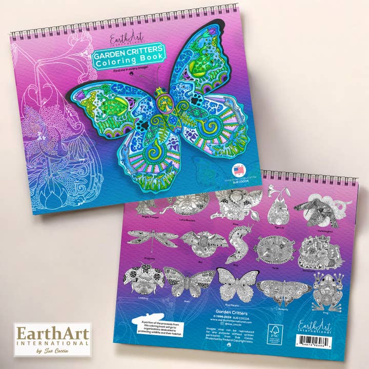 EarthArt International - Wholesale Coloring & Activity Book - Adult - Garden Critters Coloring Book2