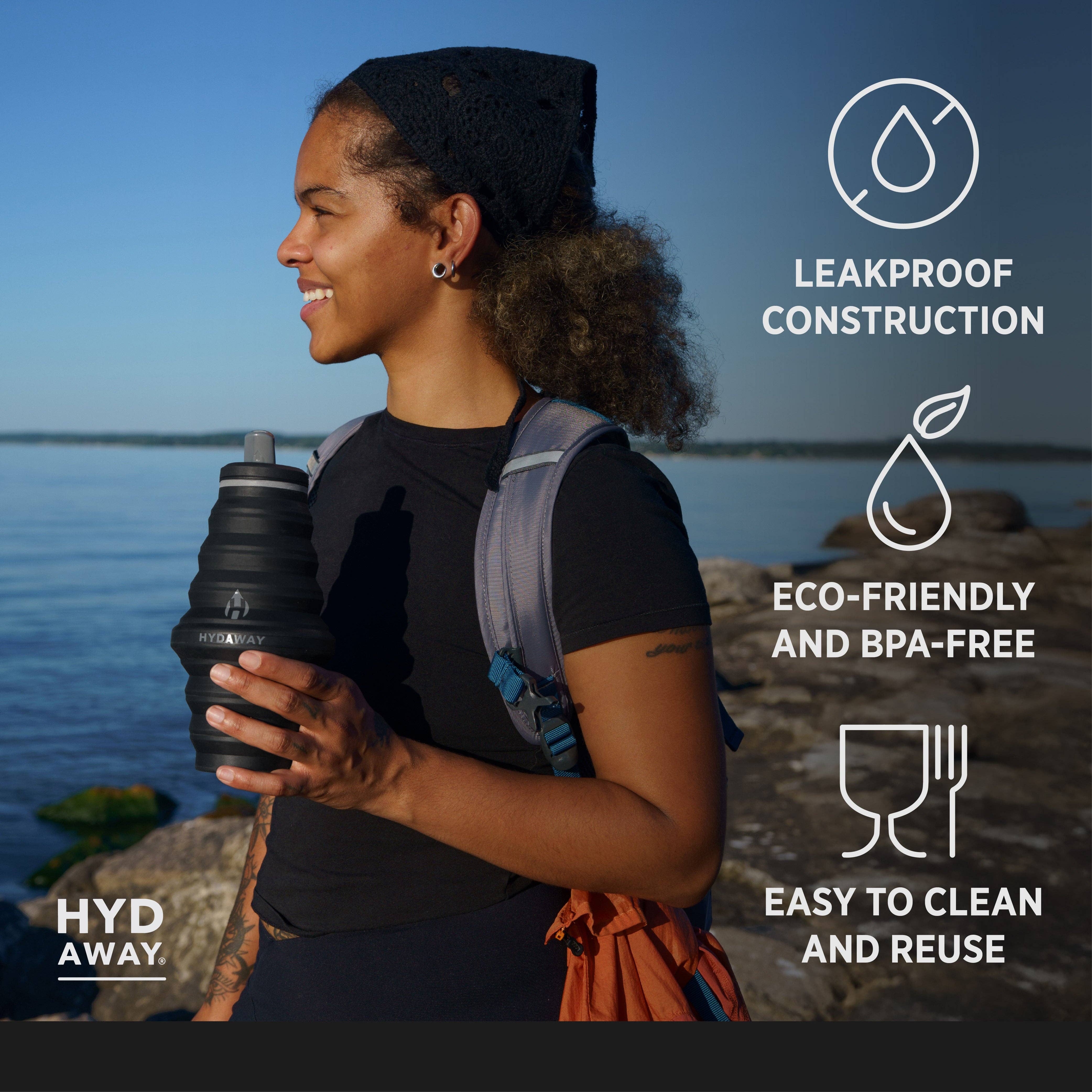 HYDAWAY – Großhandel Trinkflaschen – Zusammenklappbare Wasserflasche | 25oz42