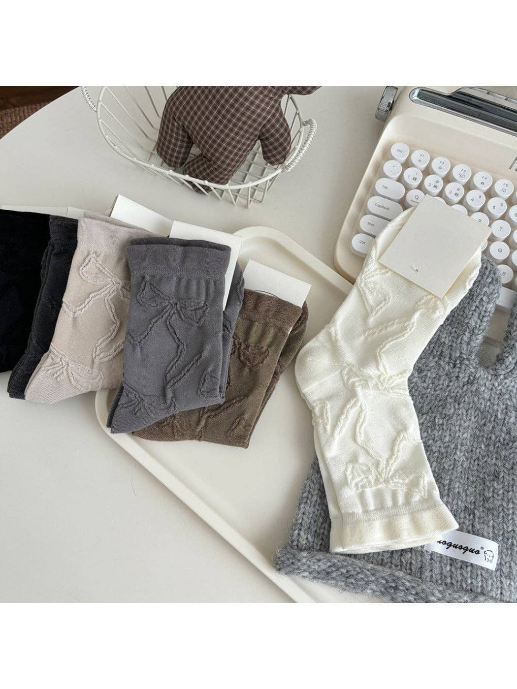 Funkyrel® Atzbranding Limited - Wholesale Socks - Women's - Rufia - Cute Mid-calf Socks with Bow Patterns6