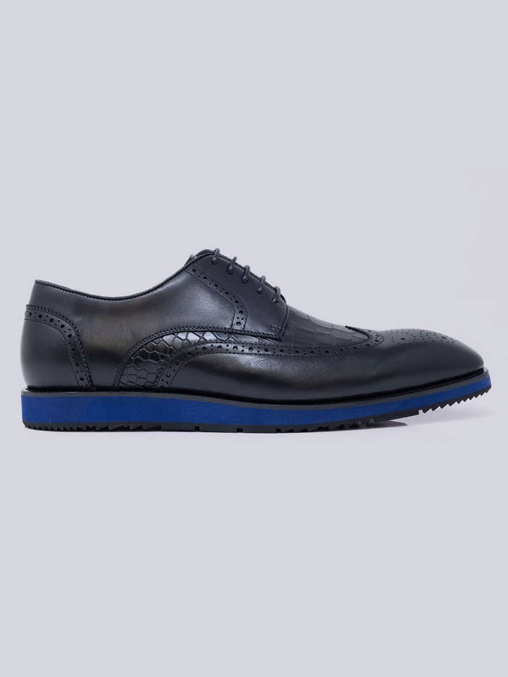 Chaussures habillées en cuir à lacets pour homme Brogue 5SH08 pour la vente par BARABAS