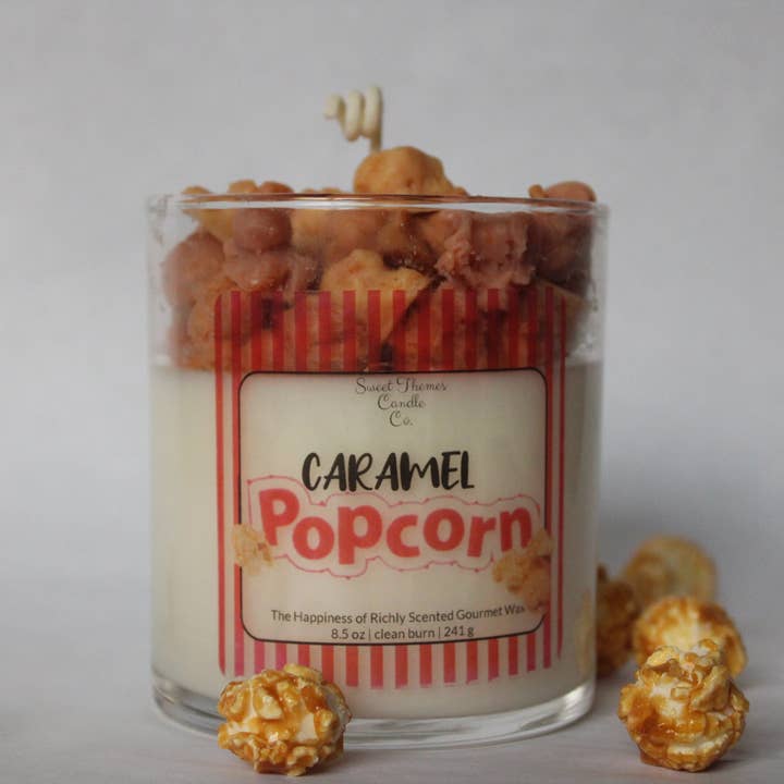 Sweet Themes Candle Co. - Wholesale Jar/Filled Candle - Caramel Popcorn - smells like Movie Night7