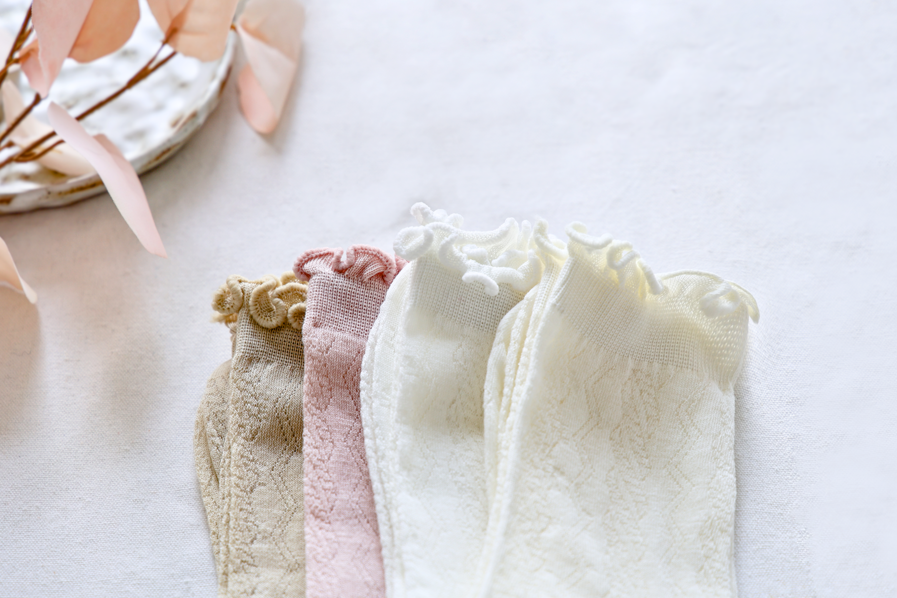 Happy Knits – wholesale Socks – Women's – Women's Ruffle Mesh Cotton Socks - Retro & Breathable11