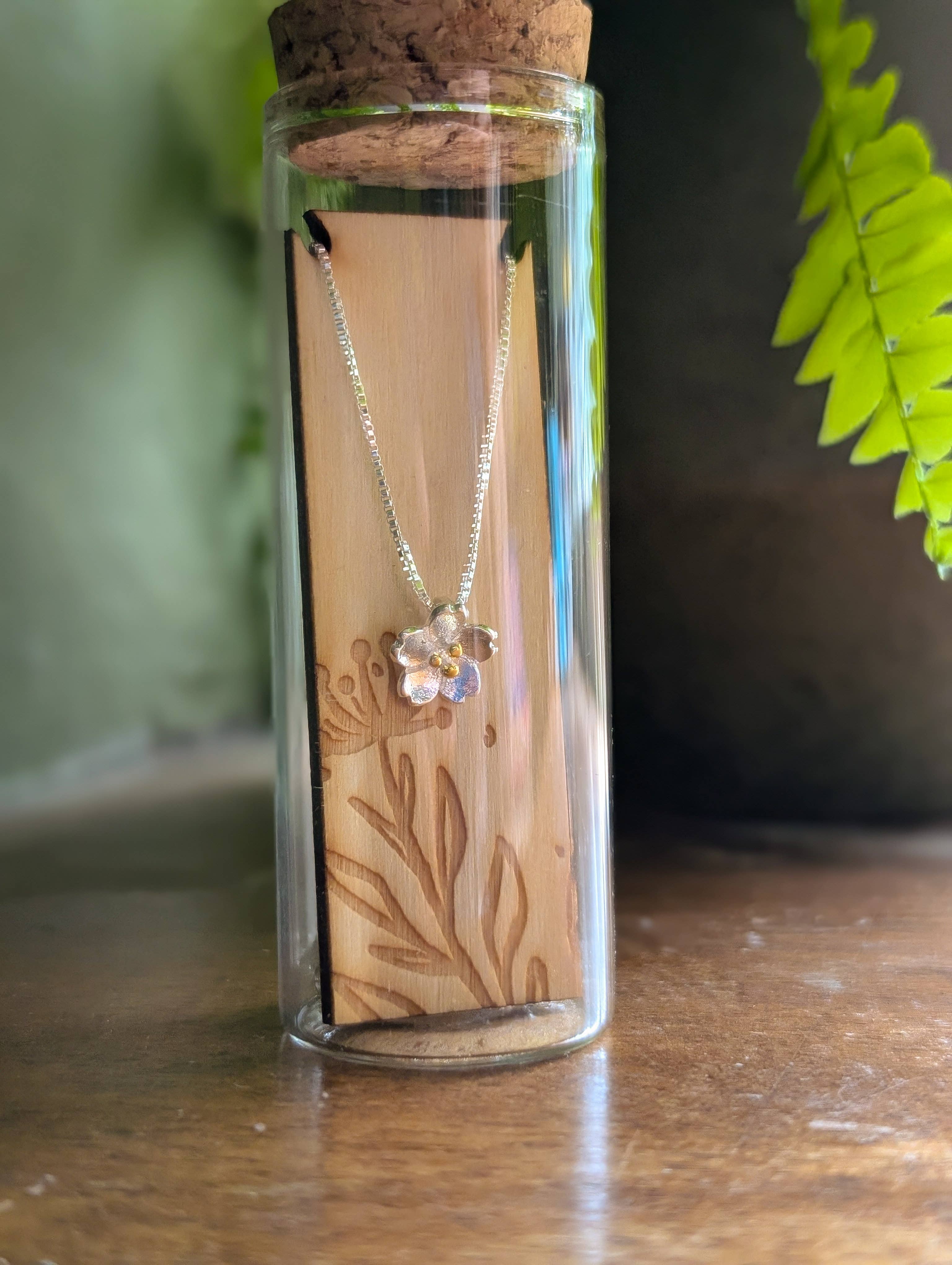 Banksia Botanicals - Wholesale Pendant/Charm Necklace - Cherry Blossom Silver Necklace1