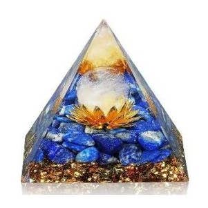 Lotus Orange Orgonite Crystal Pyramid (80 Mm) for wholesale by Designs by Deekay Inc.
