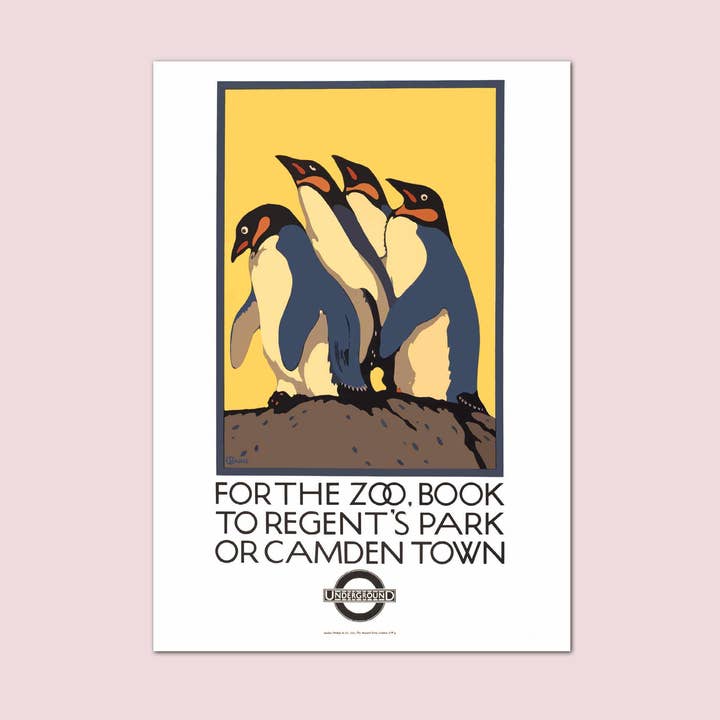 London Underground Penguins Vintage reisprint voor wholesale door Holland Road Prints
