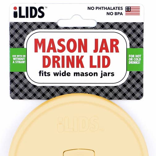 Fenigo Inc - Wholesale Drink Lids - iLid Wide Mouth Mason Jar Drink Lid, Butter