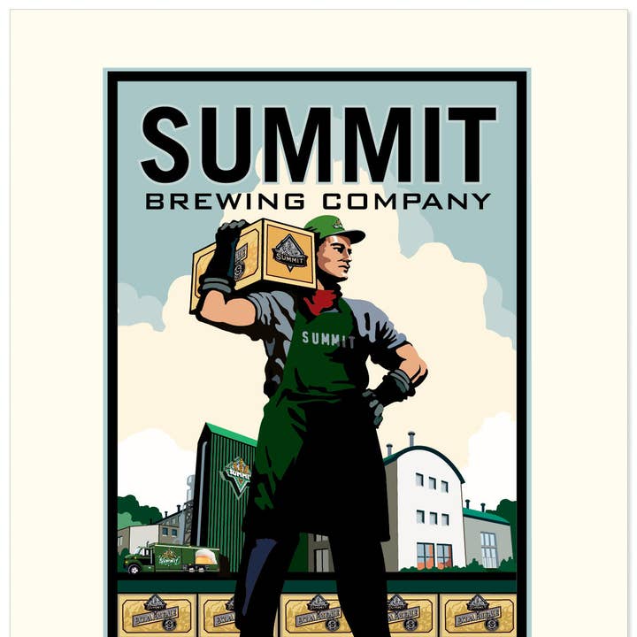 Landmark MN | Summit Brewing Company Mann Art Print for wholesale by Legendary Landmark Art Prints