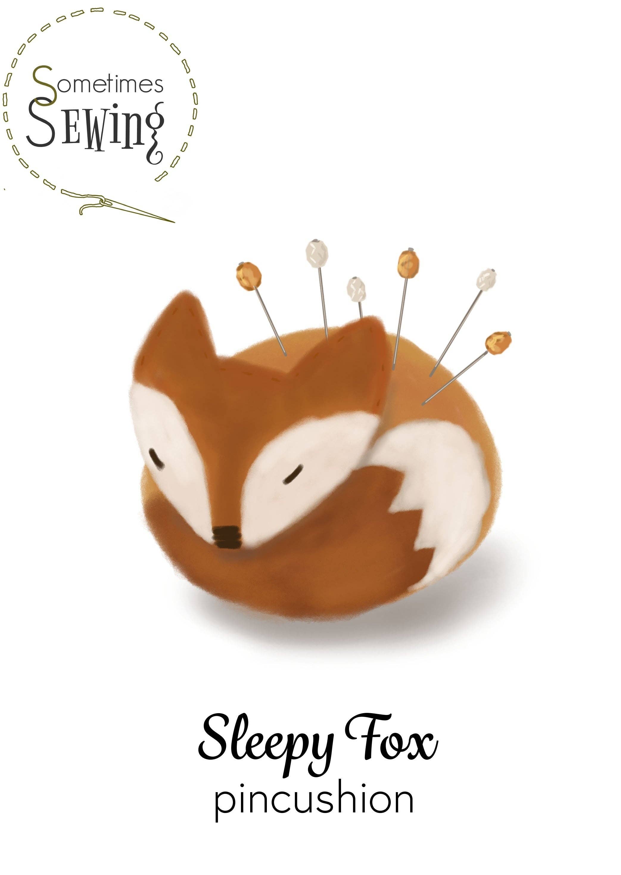 NNK Press – wholesale Craft sewing kit – Sleepy Fox Pincushion Sewing Pattern0