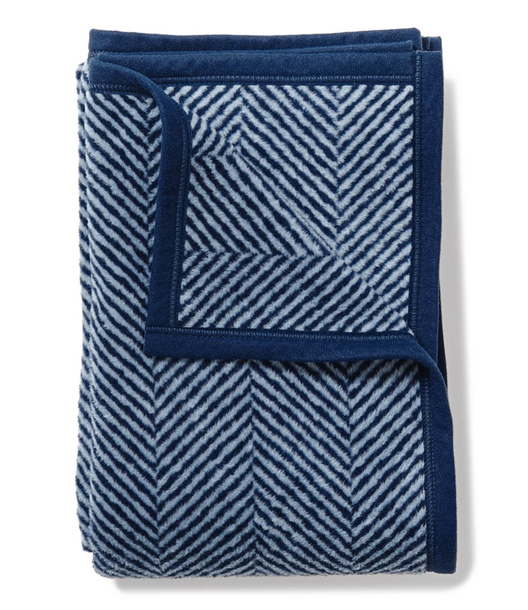 ChappyWrap - Vente Plaids - Couverture Harborview Herringbone bleu marine0
