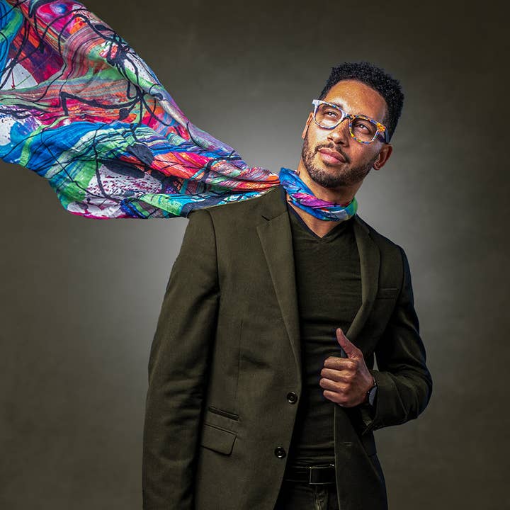 Sciarpa Jumper Maybach X FRAAS «Rainbow Rhapsody» per la vendita all'ingrosso da parte di Jumper Maybach