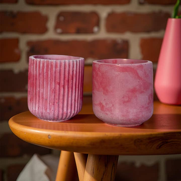 Colourfuljoy Designs - Wholesale Jar/Filled Candle - Red Cement Candle Jar – Modern Rustic Planter or Candle jar3