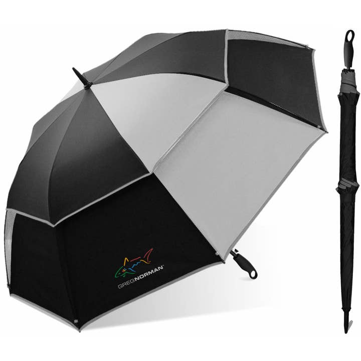 Chaby International - Wholesale Umbrella - Unisex - Greg Norman 62" Auto Vented Fiberglass Golf Umbrella-Asst'd