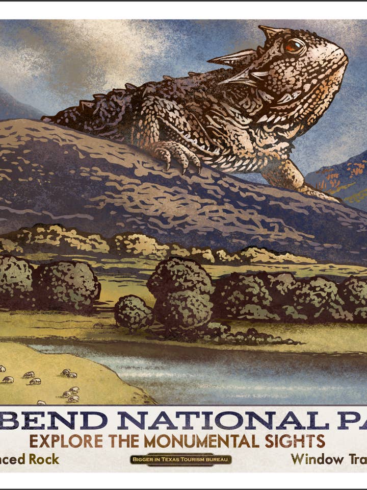 Big Bend - Fantasy Texas Travel 13" x 19 print for wholesale by ChetArt