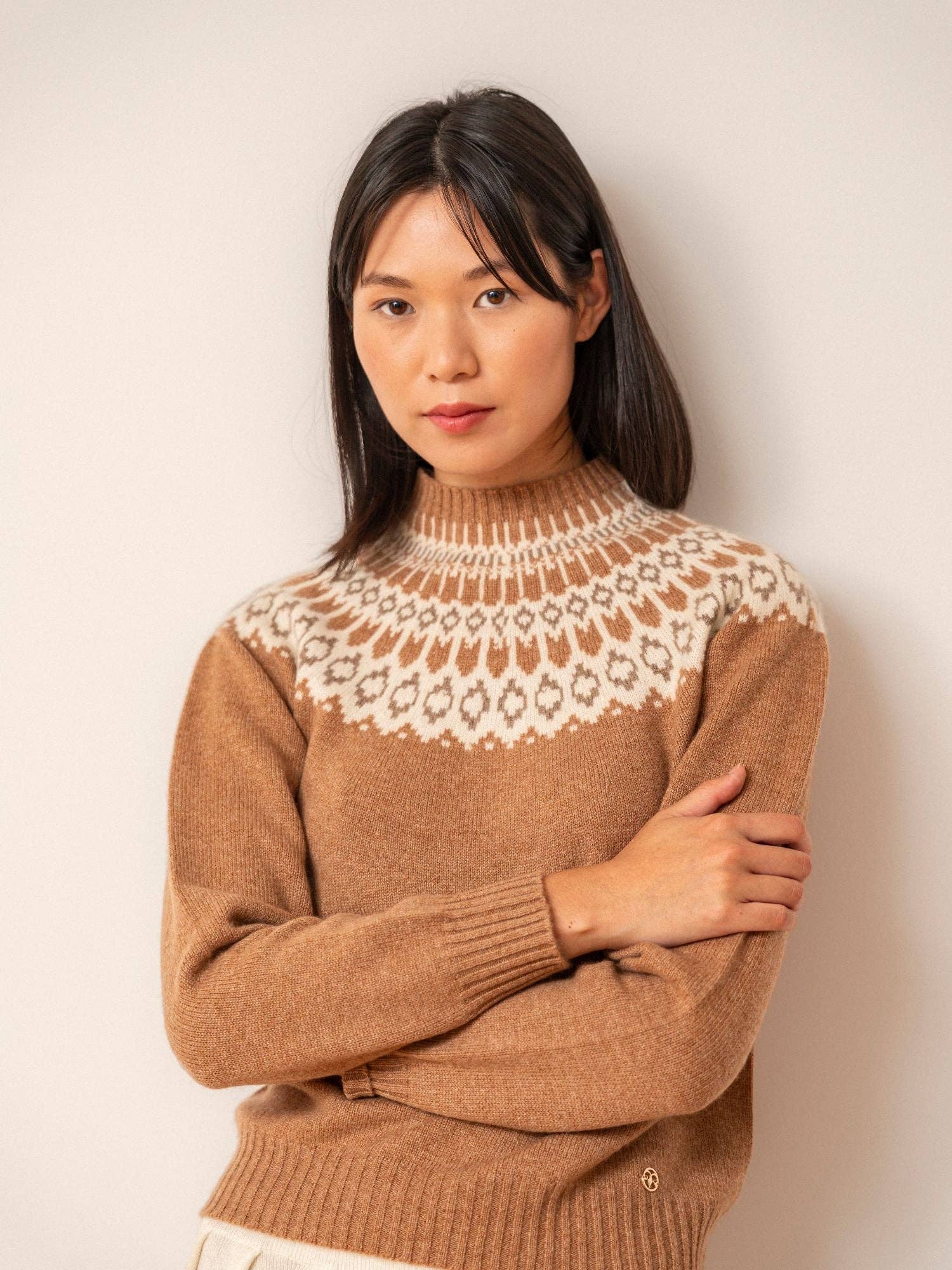 Bel Cashmere S.C. – wholesale Knitted jumper – Women′s – Martina Cashmere Sweater Camel3