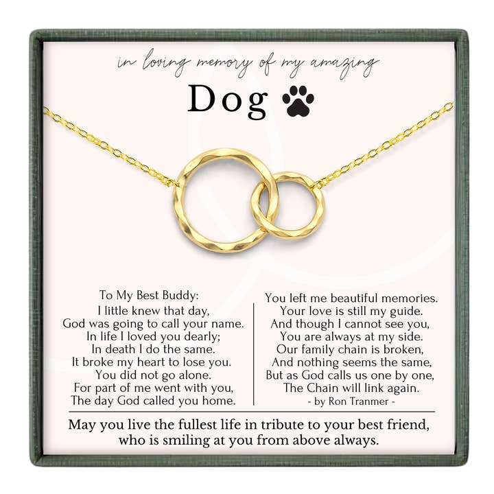 Pet Loss Sympathy Gift Dog Memorial - Gold Silver Necklace for wholesale by hope love shine
