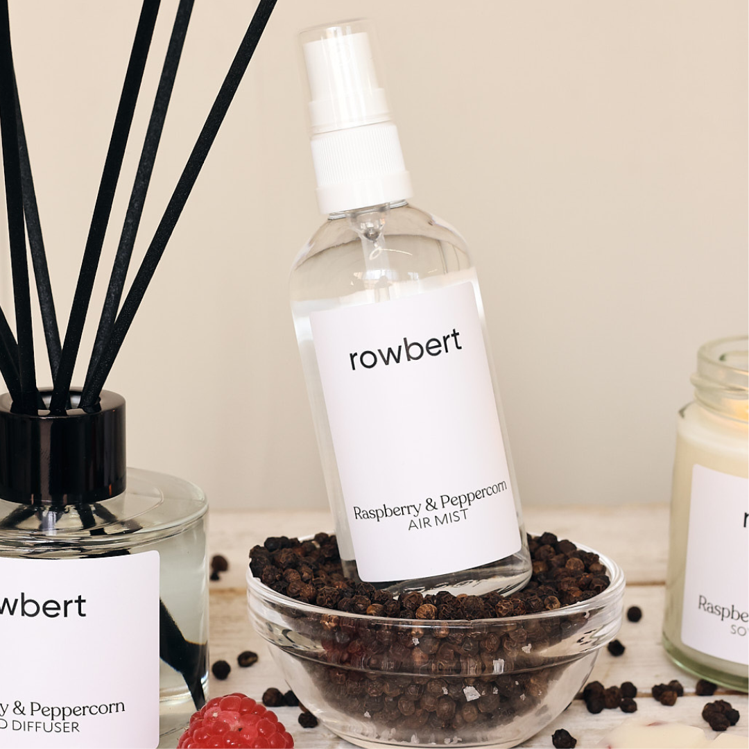 Rowbert – wholesale Room & linen spray – Raspberry & Peppercorn Air Mist1