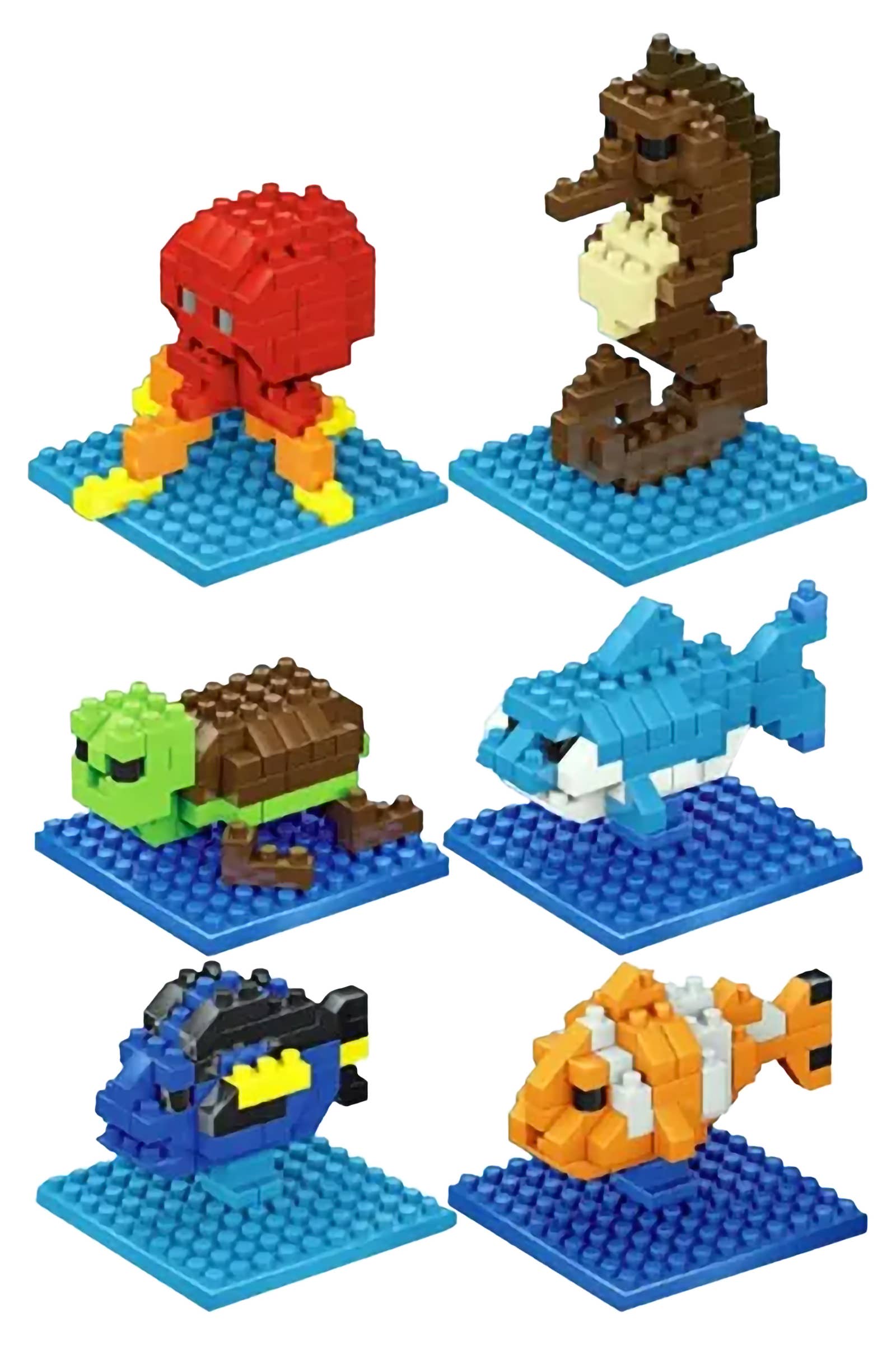 Cap Zone - Wholesale Building Set - Kids - Sea Animals DIY Building Block Kit - 12 pcs1