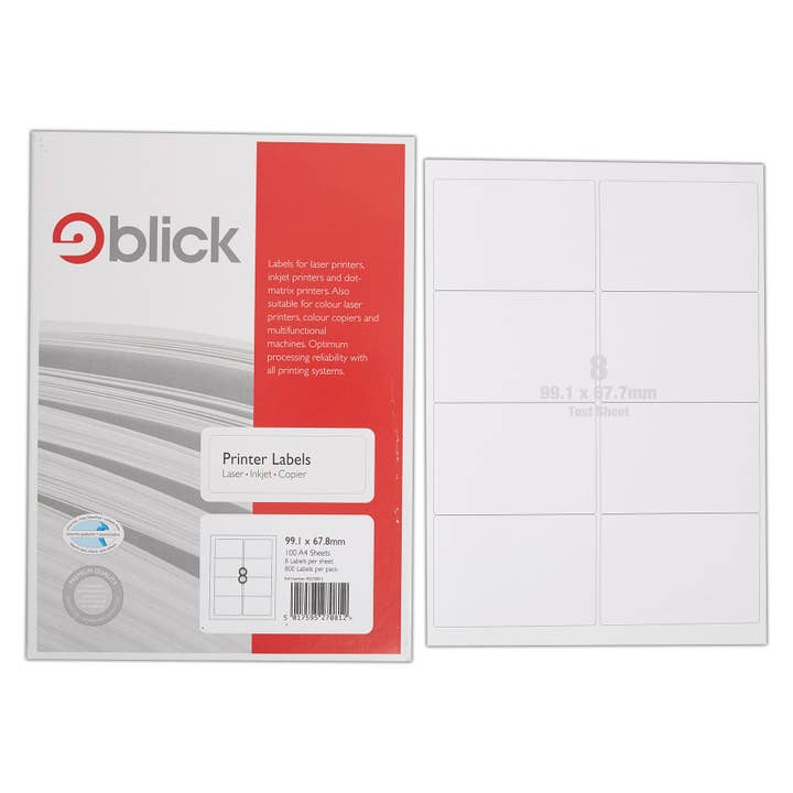 West Design Products – wholesale Presentetikett – Blick etiketter A4 99.1mm x 67.8mm 8 etiketter ark 100 ark