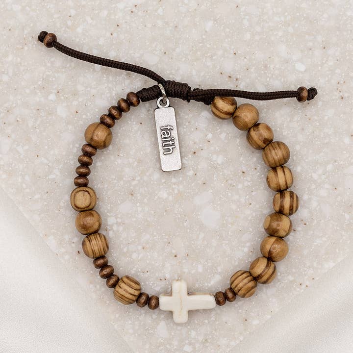Prayer Chaplet Bracelet wood beads & white Howlite and other Purchase Wholesale chapeu palha infantil. Free Returns & Net 60 Terms on Faire trending on Faire.