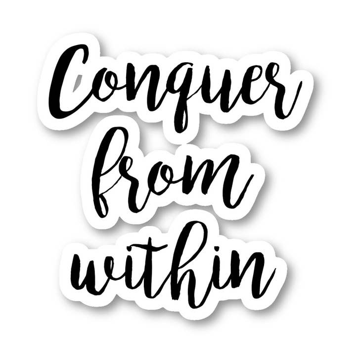 Conquer Inspirational Quotes, confezione da 3, set di adesivi in vinile per laptop da 2,5, 3 e 4 pollici, citazioni ispiratrici per laptop, telefono, bottiglia d'acqua, auto e altro (confezione da 3) per la vendita all'ingrosso da parte di FunPopStickers