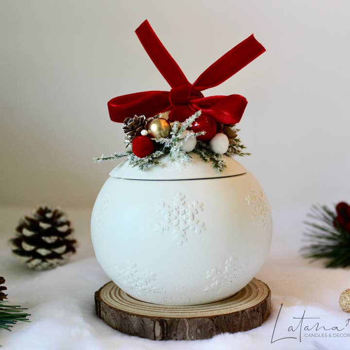 Latana Candles - Vente Bougie en bocal - Bougie de Noël en pot boule décorative1