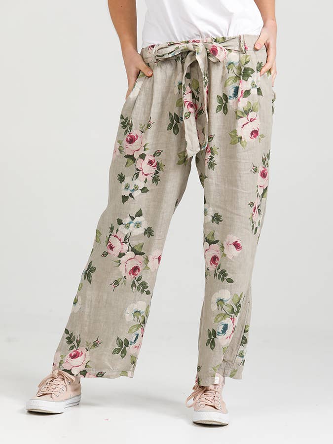 Miss Rose Sister Violet – wholesale Byxor - Dam – Dambyxa Eva i linne med blommönster4