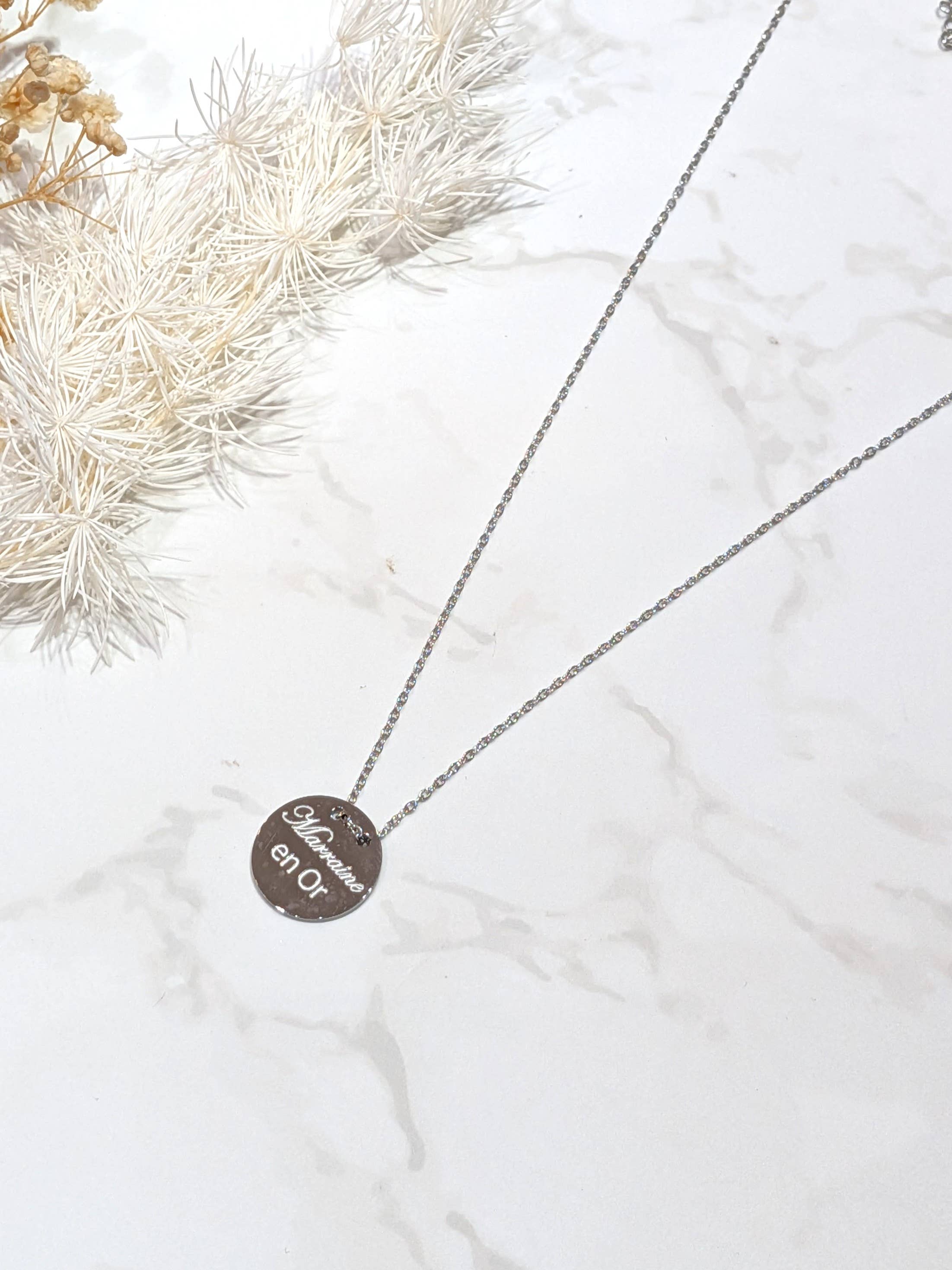 LOLO & YAYA - Wholesale Pendant/Charm Necklace - Godmother in Gold Message Necklace1