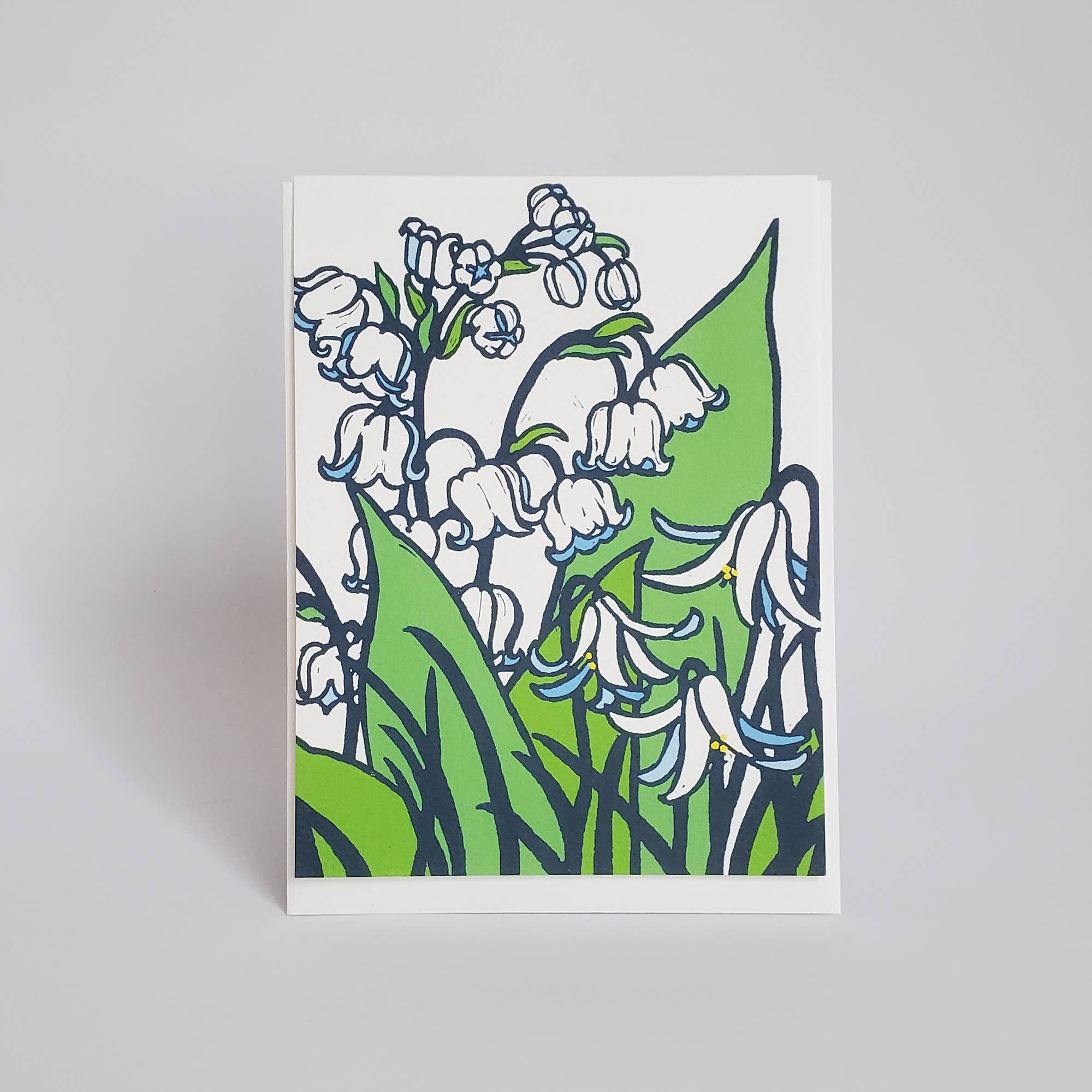 Little Green - Wholesale Stationery/Notecard Set - Assorted Spring Woodland Flower Blank Note Card Set of 8, Block Print Art Greeting Cards7
