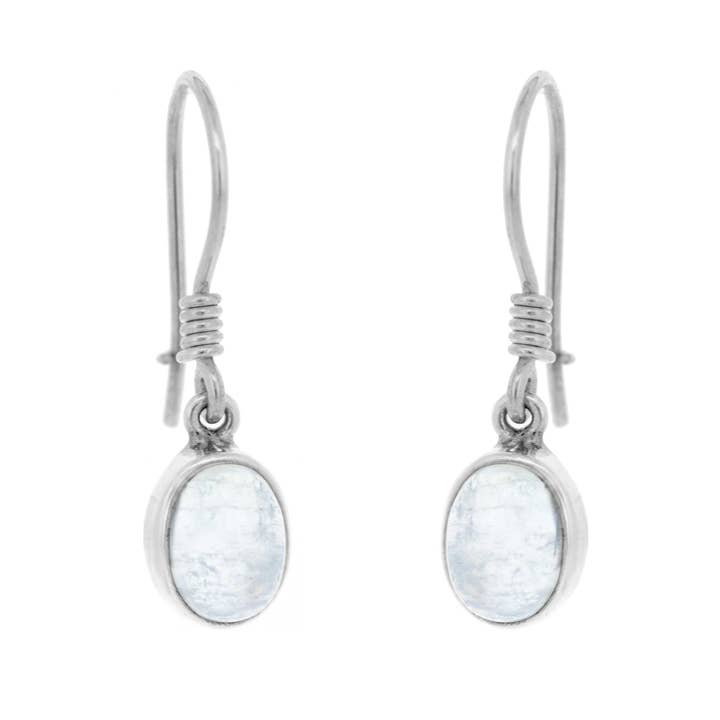 Nova Silver - Vente Boucles d'oreilles pendantes - Boucles d'oreilles et boîte de présentation ovale Moonstone