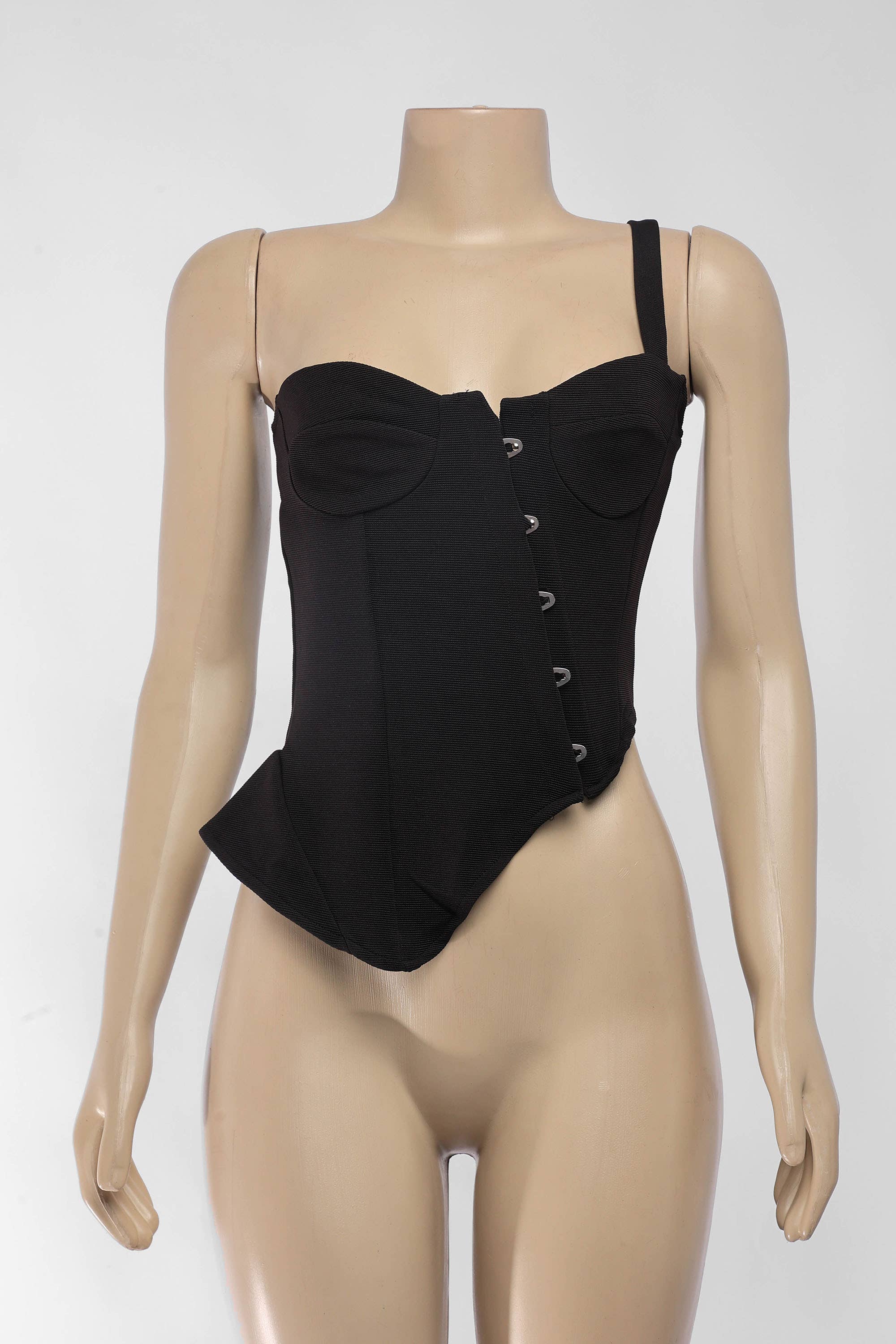 BLACK One shoulder strap asymmetrical tank top for wholesale on Faire5