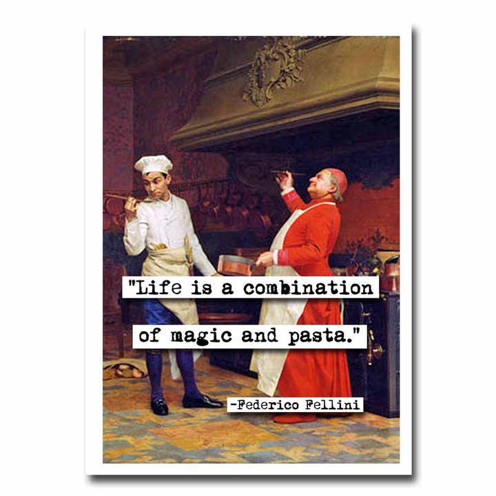 ChicalooKate - Wholesale Everyday Greeting Card - Federico Fellini Magic and Pasta Greeting Card