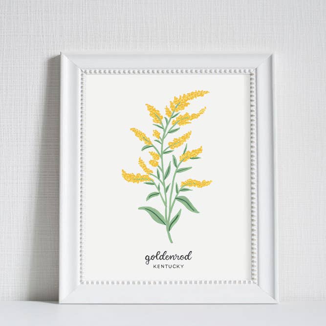 Kentucky Goldenrod - State Flower Art Print for wholesale by LoveLight Paper