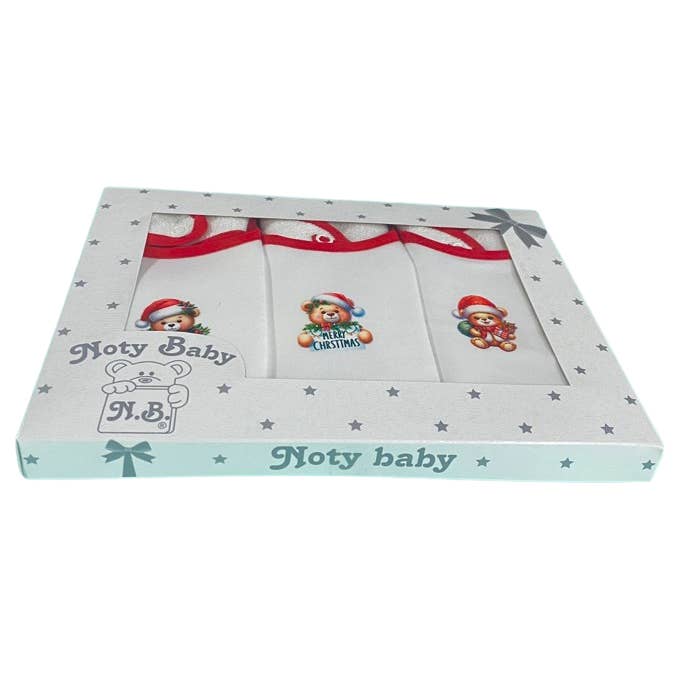 Noty Baby - Wholesale Socks - Baby - Sets of 3 bibs for the Christmas season3