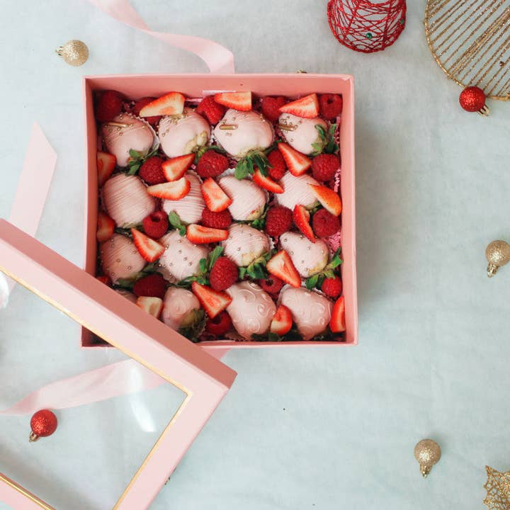 Elegant Design Supply - Wholesale Gift box - Square Gift Box with Clear Lid and Ribbon - Various Colors - For Luxury Flower/ Gift / Chocolate Strawberry Arrangements15