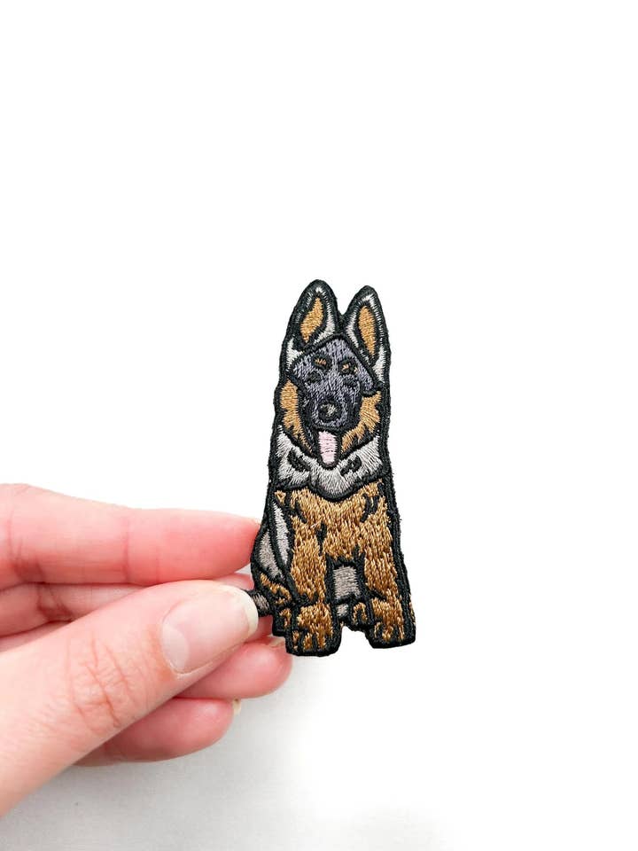 Ferro Bordado de Pastor Alemão em Patch Pet Lover Police  por atacado de Field Trip Threads