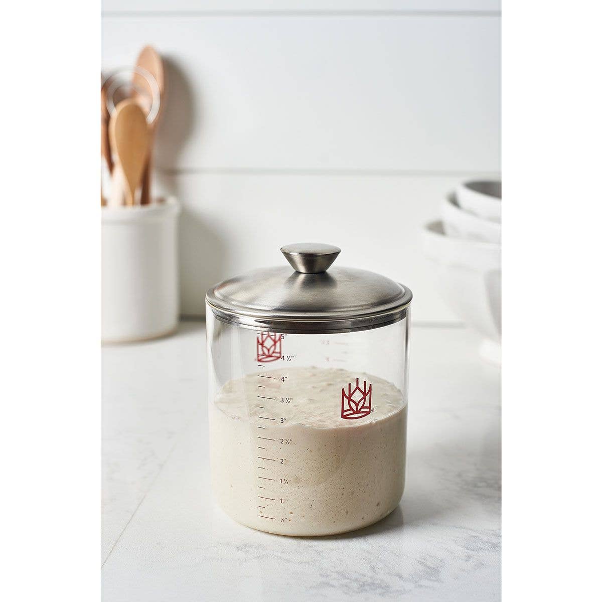 HIC - Harold Import Co. - Wholesale Kitchen Tool/Gadget - King Arthur Baking Glass Sourdough Crock9