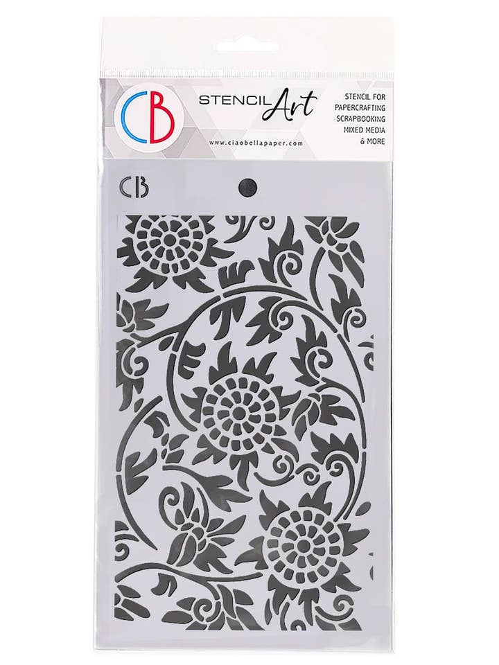 Ciao Bella Texture Stencil 5"x8" Palenque for wholesale by Ecstasy Crafts Distributing