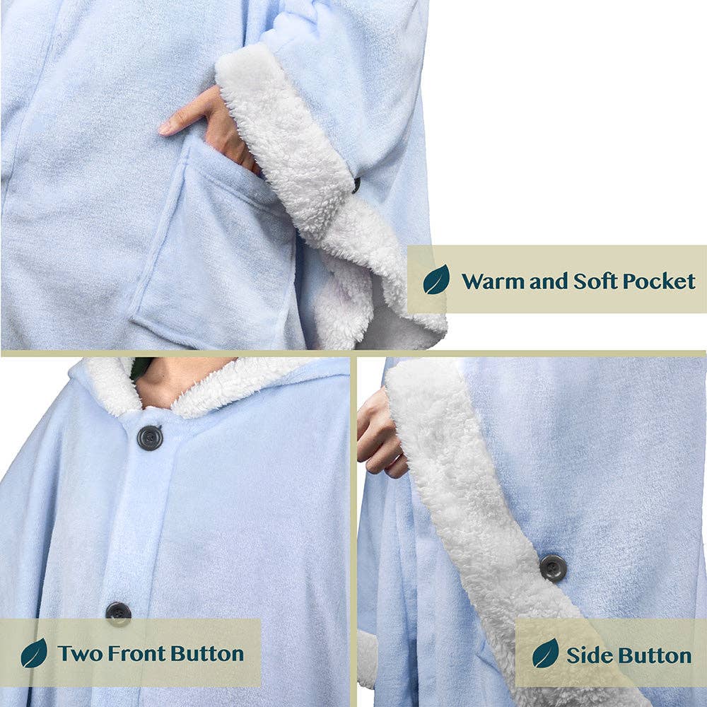 Pavilia – wholesale Poncho – Women's – Angel Wrap Hoodie Sherpa Poncho Blanket20