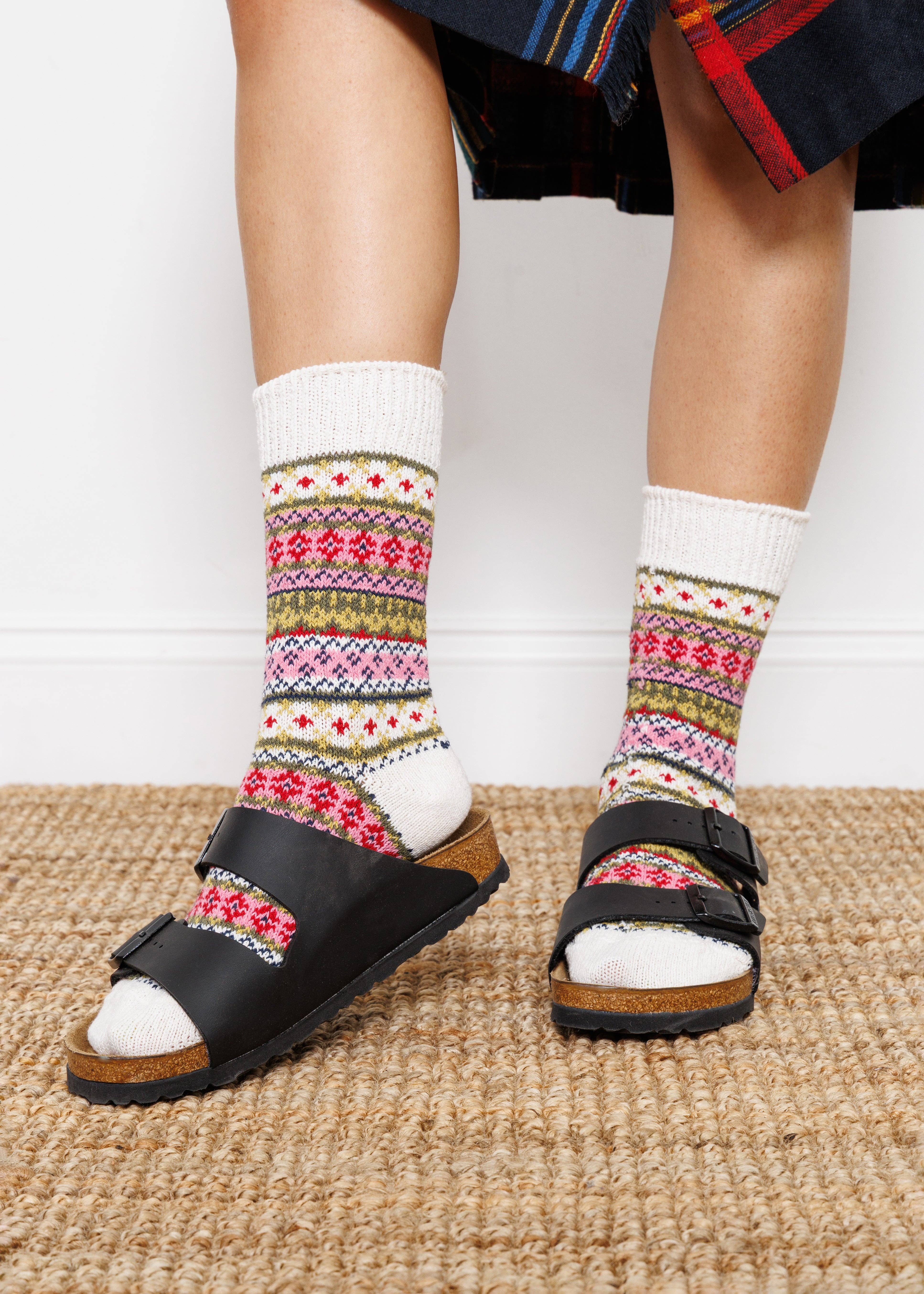 American Trench - Vendita all'ingrosso Calzini - Donna - Calzino Fair Isle in cotone da donna3