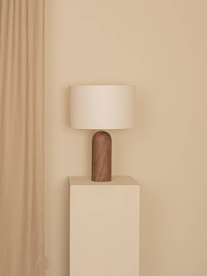 Pura Table Lamp Walnut Wood for wholesale by Simone et Marcel