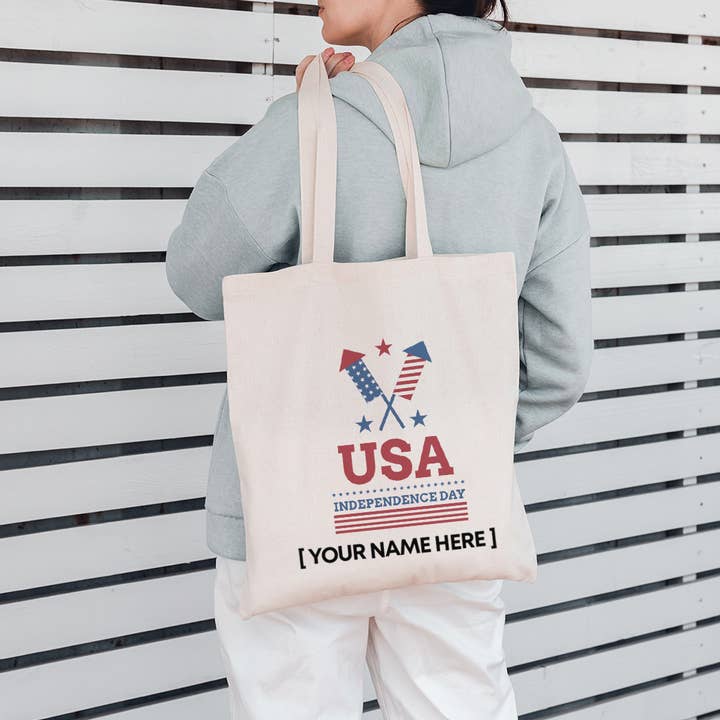 Customized Let's Celebrate Tote Bag With Your Logo/Text for wholesale by BAGANDCANVAS