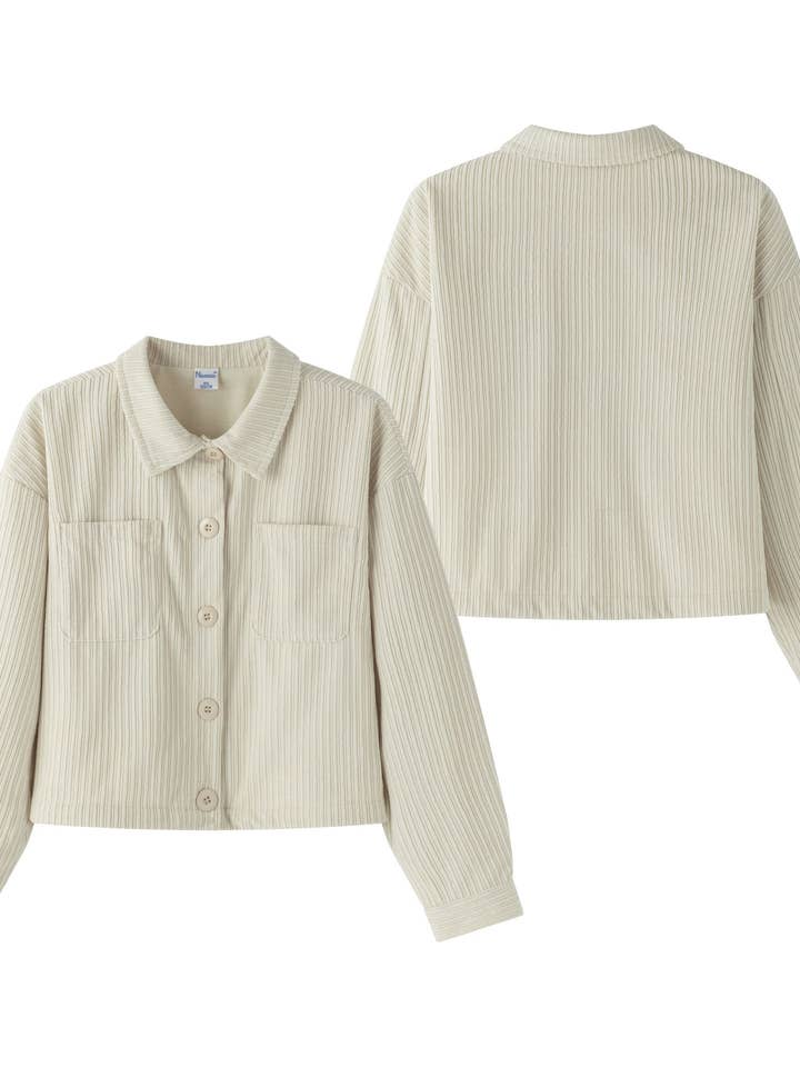 Corduroy jacket with dropped sleeves JGI95797 for wholesale by Newness Kids