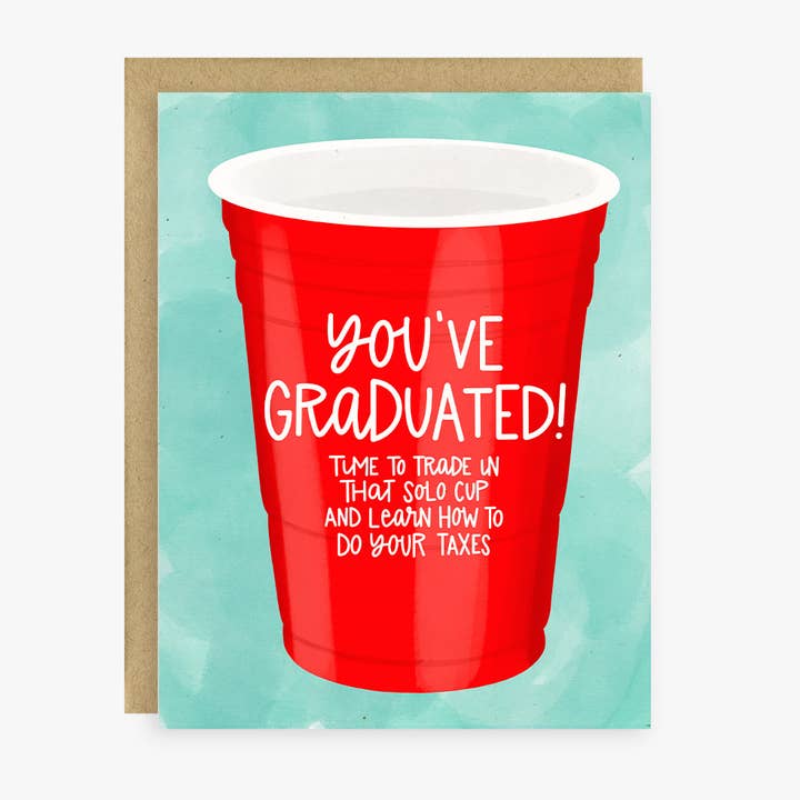 Red Solo Cup Graduation Card for wholesale by Little Lovelies Studio